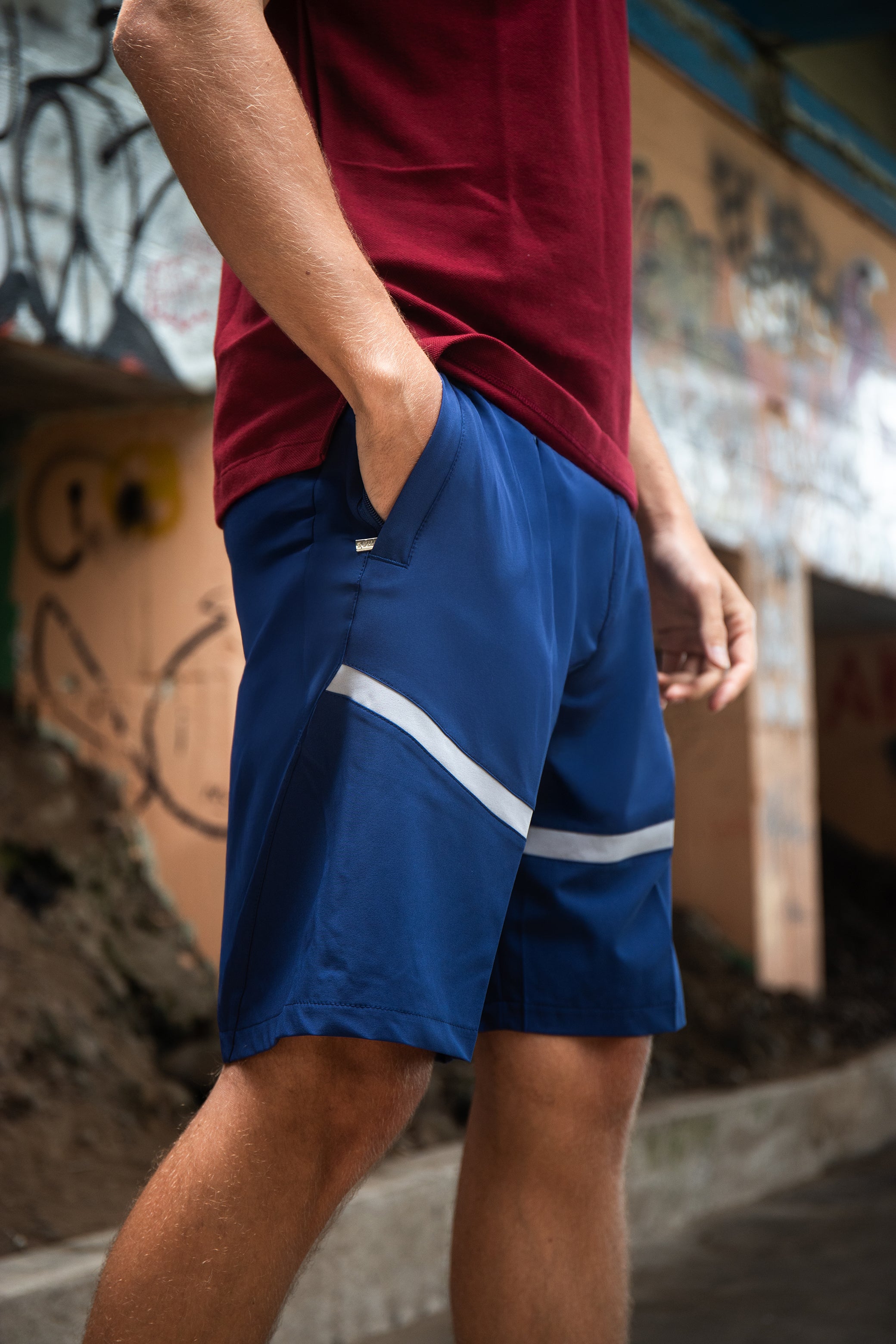 Short Lomas Active Flex Azul acero c/ Plata